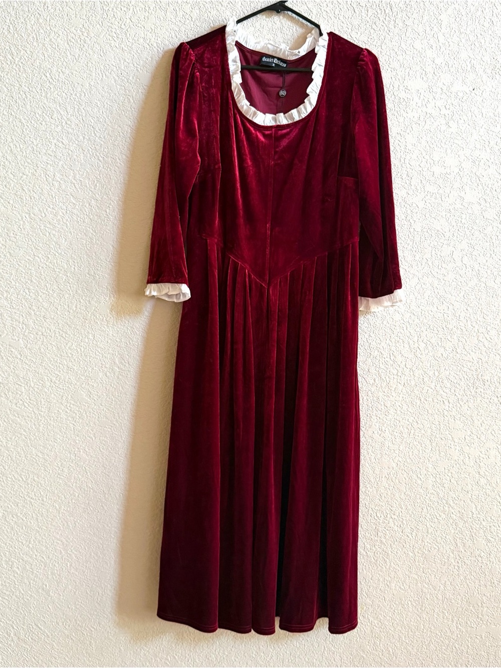 Scarlet Darkness Women’s XL Red Velvet Midi Dress NWT Dark Romantic Whimsigoth